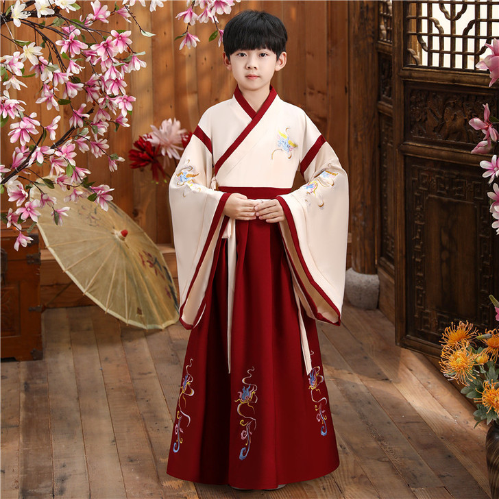 全新，开笔礼儿童古装汉服男女童学生国学服三...