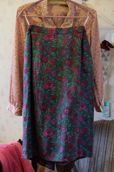 日本古着半裙vintage花花