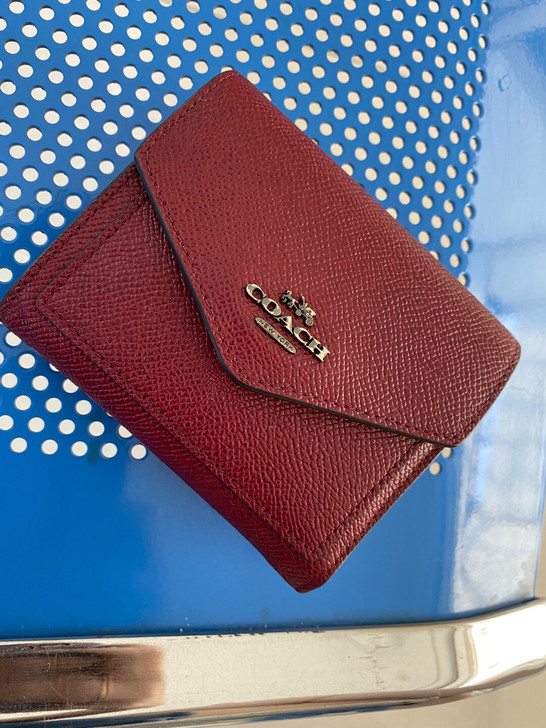coach 女士 三折小钱包 红色 牛皮