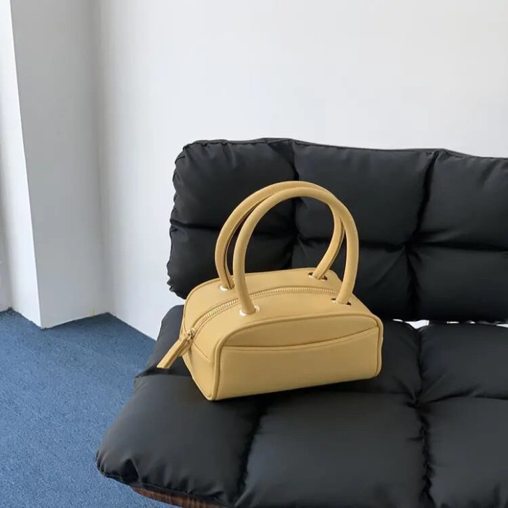 韩版早春新款小众荔枝纹手提包时尚百搭手拎小...