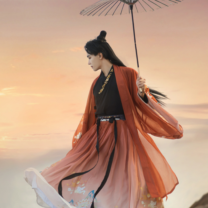 八荒原创汉服 红黑色 男女