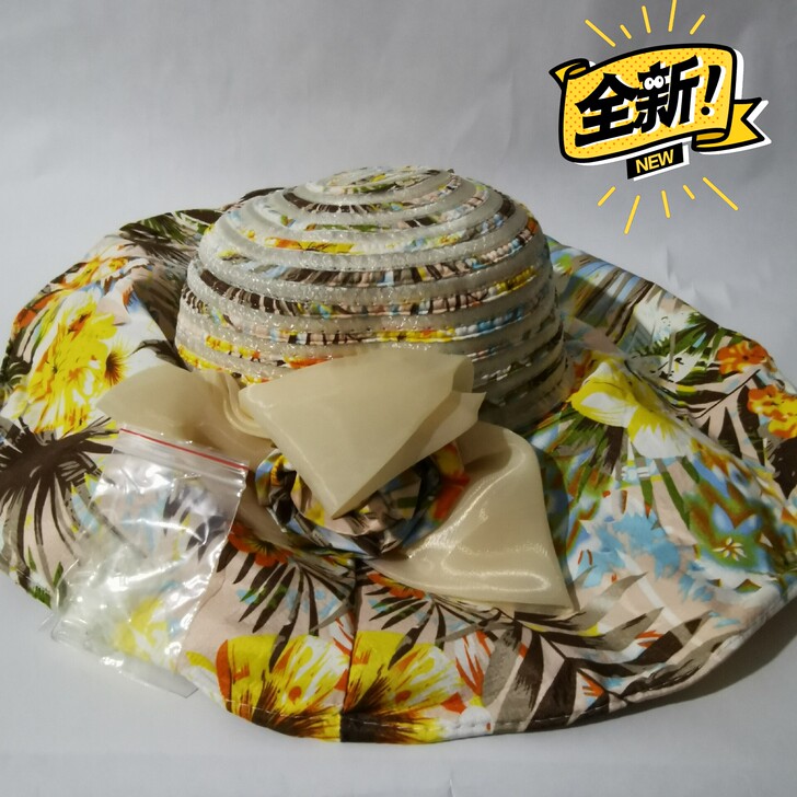 商场撤柜剩下的全新女士大檐帽草帽，编织材料...