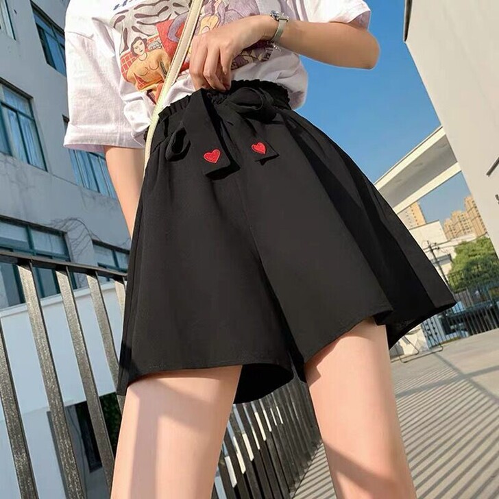 新款200斤阔腿裤女学生韩版宽松休闲短裤女...