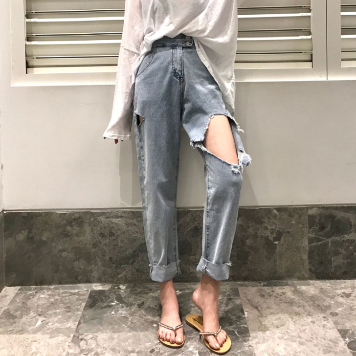 cec裤子阔腿九分哈伦裤港味复古chic宽...