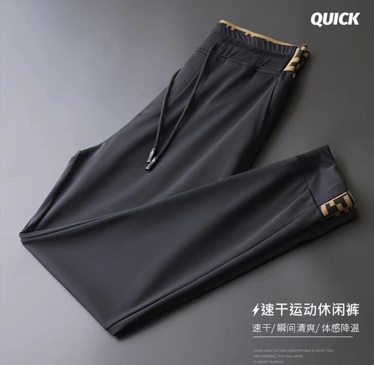 运动裤男士休闲裤夏季薄款束脚九分裤修身小脚...