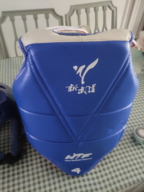 孩子的跆拳道护具，没怎么用过，个别地方写有...