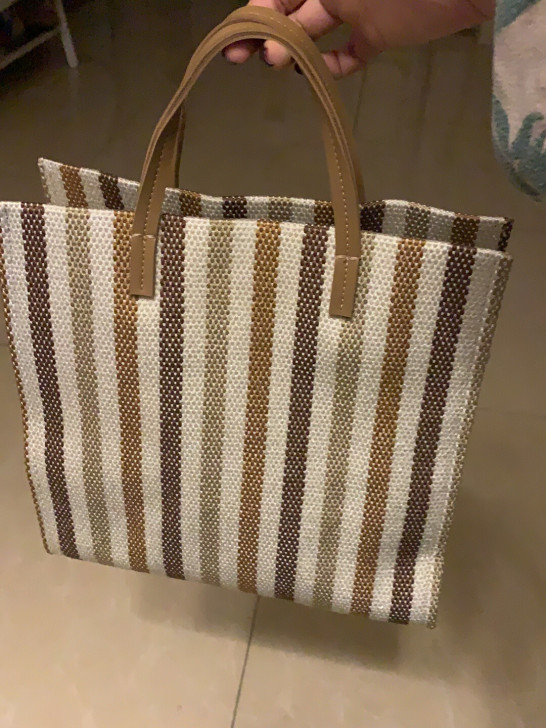 彩色条纹包 单肩手提包