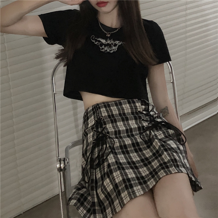 半身裙女夏2020年夏季新款复古高腰显瘦格...