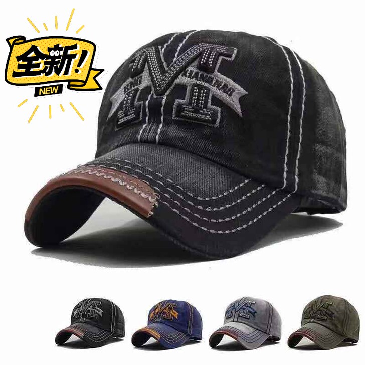[新款牛仔帽子]男潮流复古刺绣棒球帽户外遮...