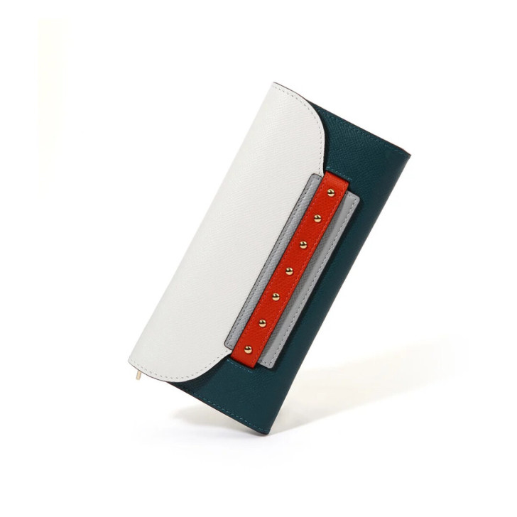 DISSONA女包时尚撞色长款女士钱包 潮...