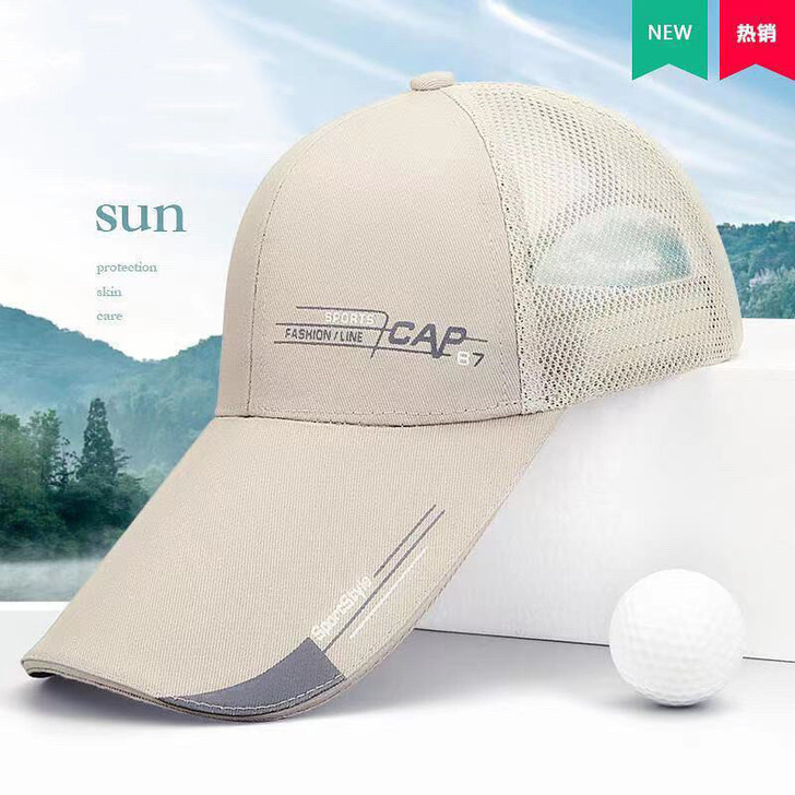 帽子男夏季遮阳防晒网帽棒球帽户外钓鱼休闲太...