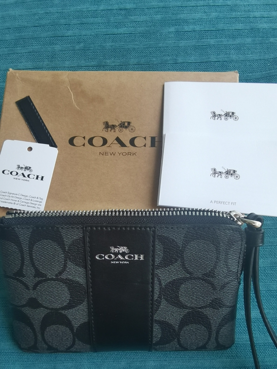 蔻驰（COACH）小号零钱包/手拿包深灰色...