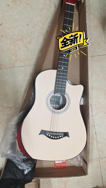 【全新  全新】38寸原木色吉他  新手入...
