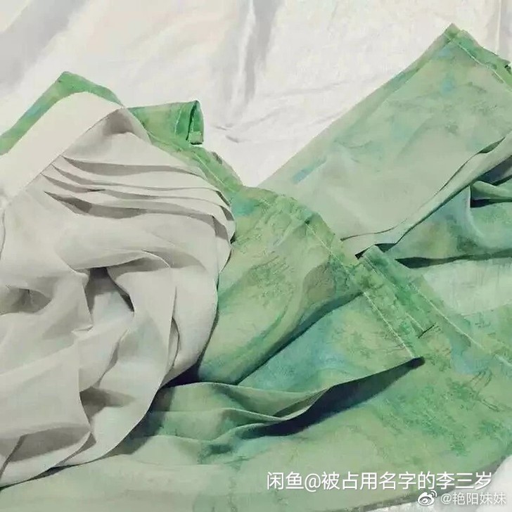 包邮退坑xd价出汉服北鸢千里江山改良宋裤借...