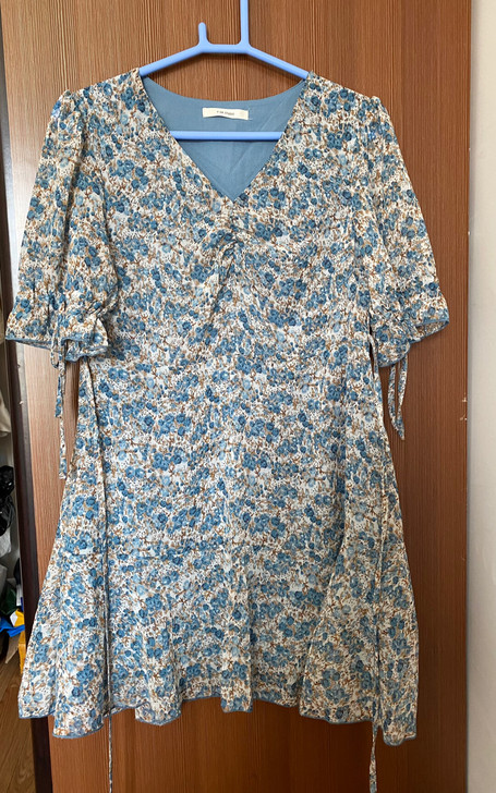 小碎花蓝色裙短裙