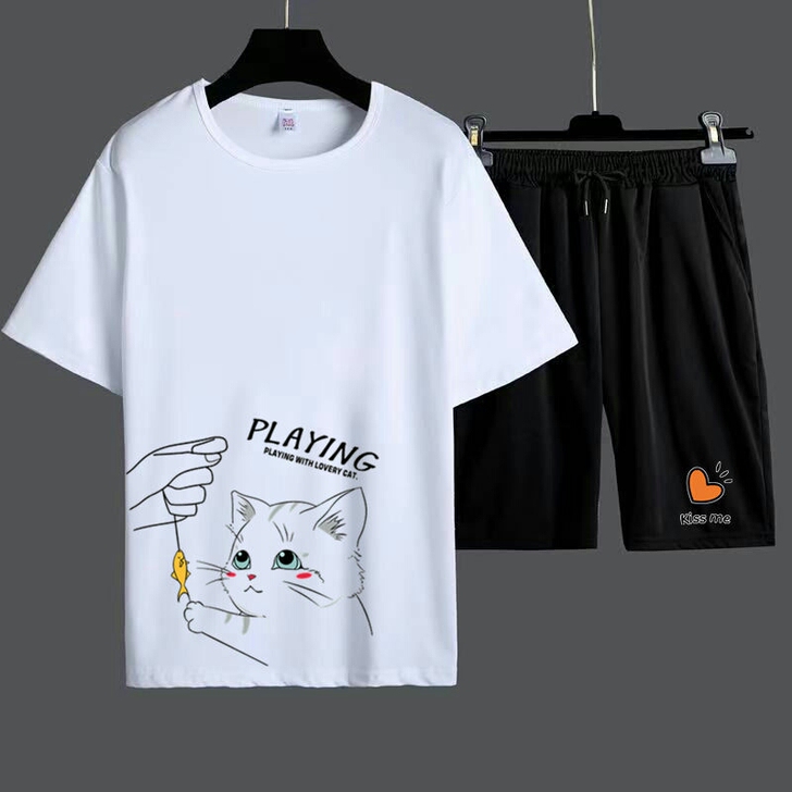 低价处理  男士运动套装2021夏季新款潮...