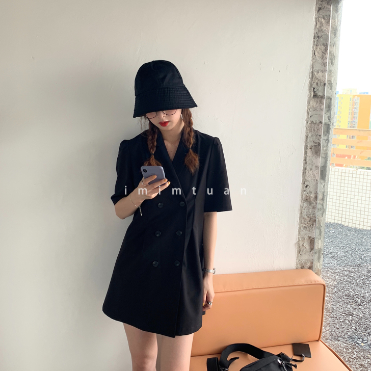 陆小团团 2020夏季新款法式复古通勤收腰...