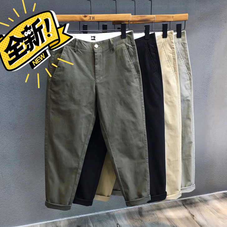 【高质量】新款纯棉裤子男工装裤男学生韩版潮...