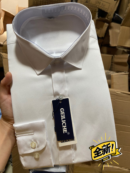 全新白色长袖隐斜纹男士衬衫，低价亏本处理，...