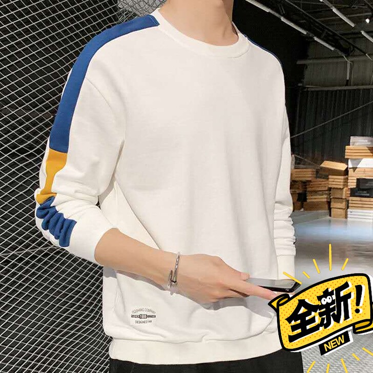 春季卫衣男韩版休闲男士圆领长袖T恤新款青年...