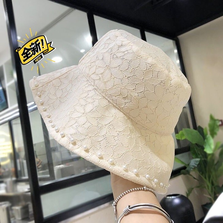 【全新包邮】2021新款日系珍珠渔夫帽子女...