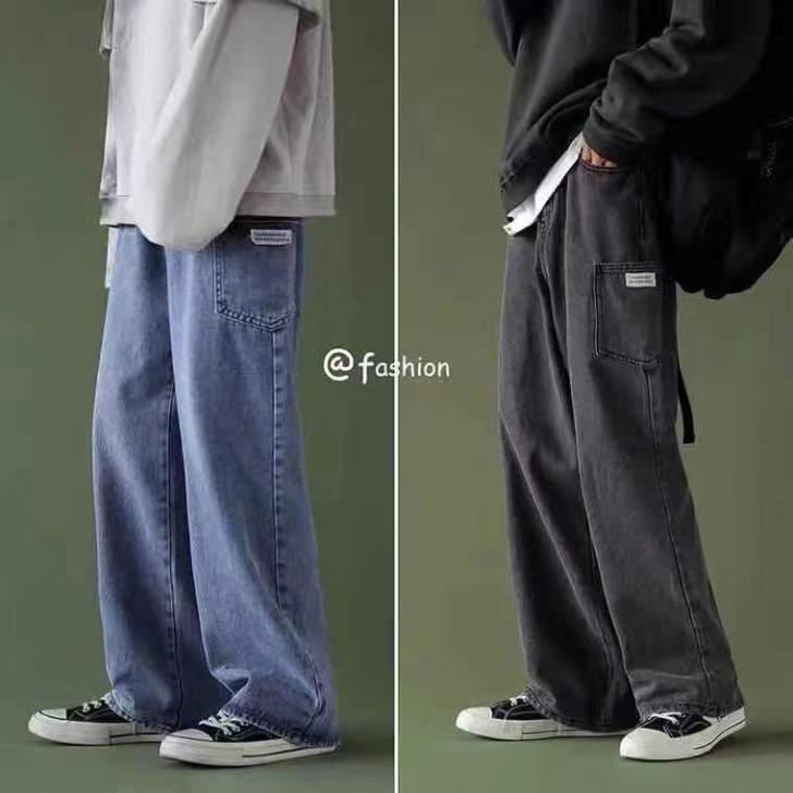 牛仔裤男夏季薄款宽松直筒韩版潮流裤子高街i...