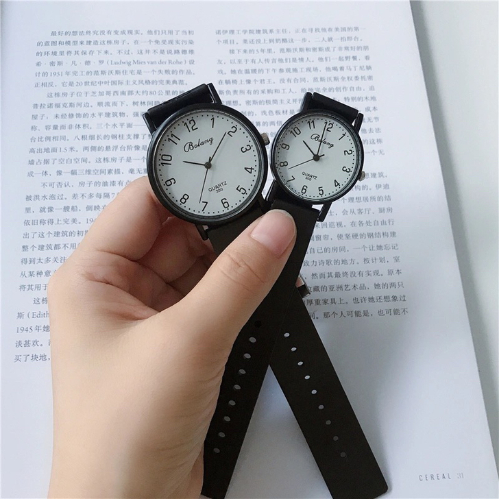 全新9.9包邮小黑表男女新款手表学生简约防...
