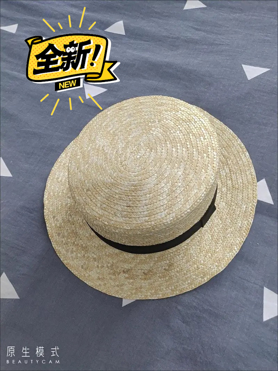 韩版草帽女夏天英伦复古平顶小清新礼帽遮阳防...