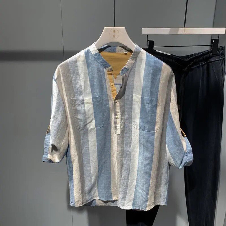 时尚七分袖衬衫男/实体店库存清理回血，不讲...