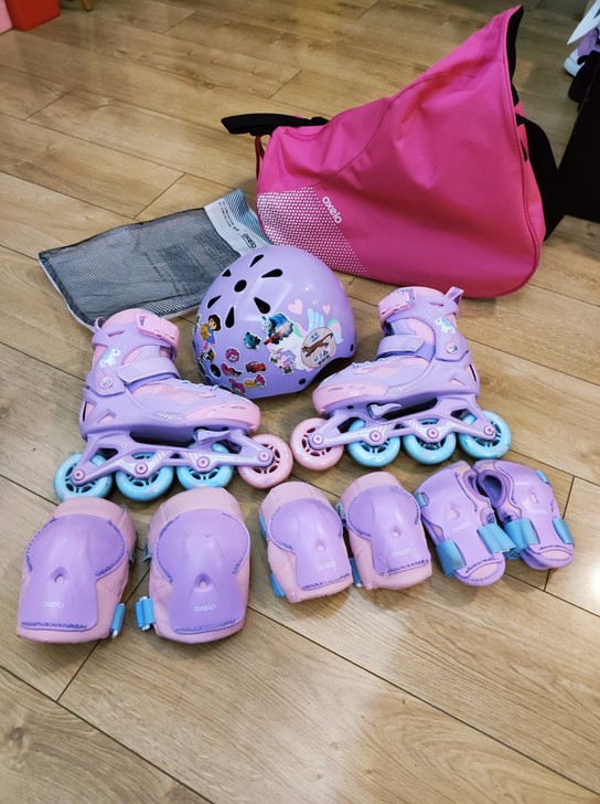 武汉同城转 九成新 迪卡侬购入全套轮滑装备...