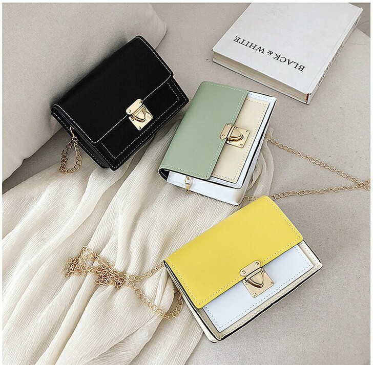 夏季小包包女2021新款韩版时尚撞色小方包...