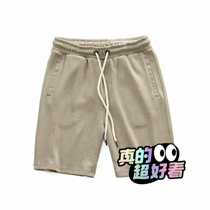 重磅针织短裤男日系复古阿美咔叽运动休闲裤潮...