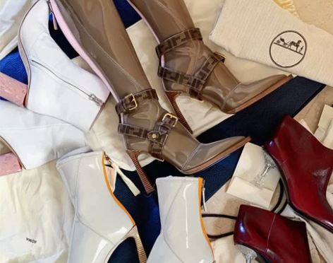 靴子女潮2021新款网红同款秋冬季尖头高筒...