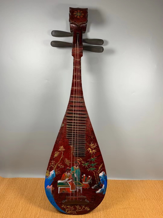 珍藏纯手工描金琵琶