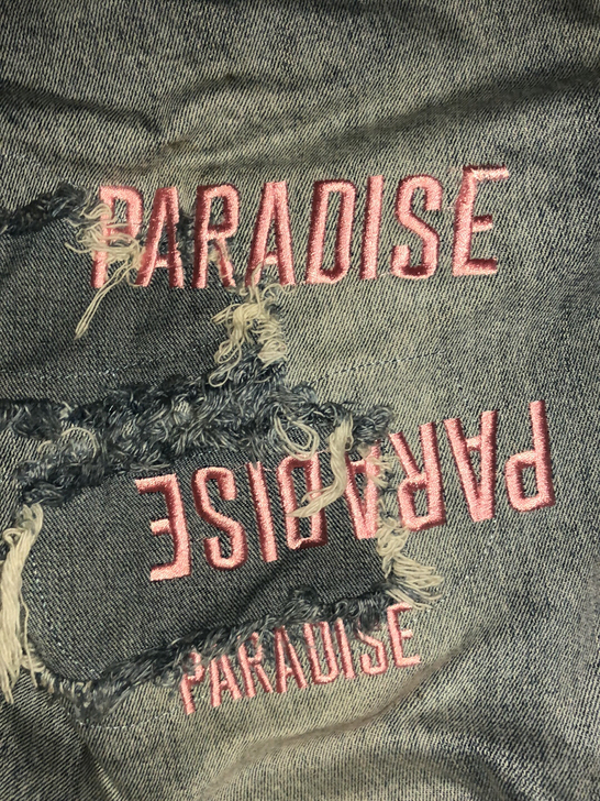 美潮牛仔裤 双层破坏刺绣 34码适合180...