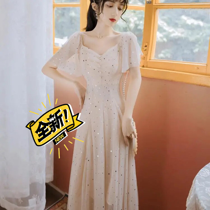 夏季超仙气仙女长裙子网纱雪纺宫廷赫本可甜可...