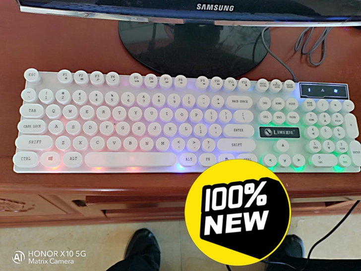 力镁 键盘鼠标套装发光机械手感台式机电脑笔...