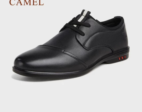 骆驼男鞋2021春季青年休闲皮鞋男轻便软皮...