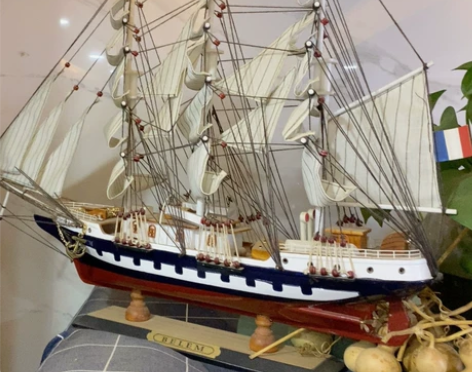 一帆风顺木质帆船模型摆件创意客厅玄关办公室...