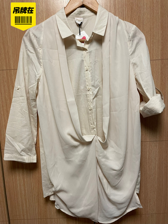 笛瑟 7分袖雪纺拼接衬衫，全新 ，衣标16...