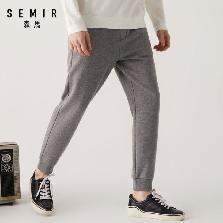 森马休闲裤男秋冬新款加绒裤子宽松小脚男裤男...