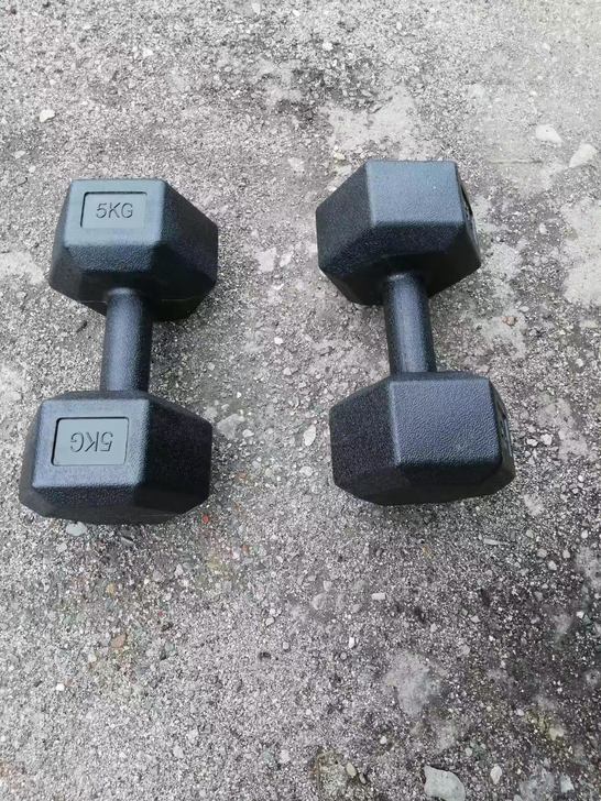 全新哑铃便宜出一对38包邮，单只5KG，一...