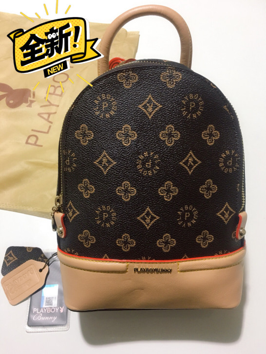 全新全新 花花公子经典老花拼接双肩包 全新...