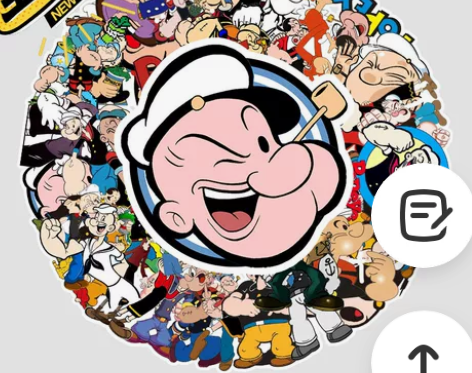 50张动漫卡通大力水手吃菠菜JDM车贴行李...