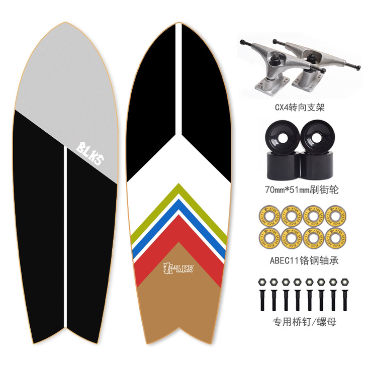 blks陆地冲浪007滑板刷街巡航板CX4...