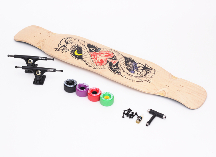 战翼Fit长板舞板公路板双翘长滑板 脚窝下沉