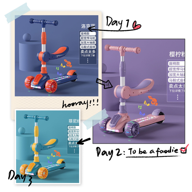 全新 【商场清仓】原价398高端三合一滑板...