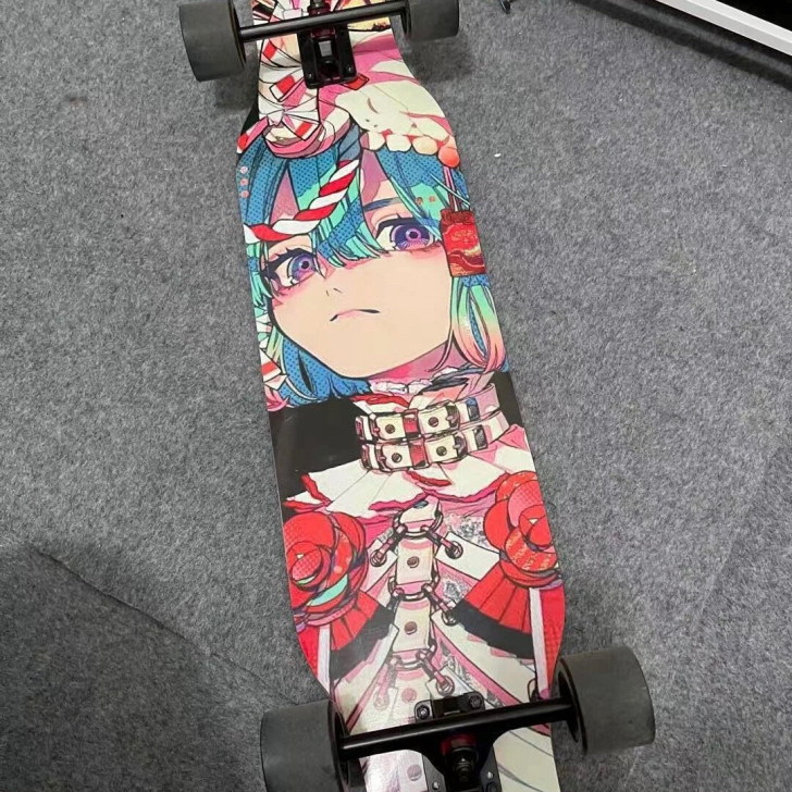 潮牌长板滑板女生韩版初学者帅气滑板车学生刷...