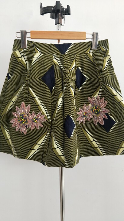 百家好全棉军绿色短裙S码M码L码