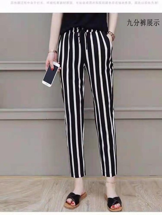 格休闲风格子裤子女春秋夏季新款韩版修身显瘦...